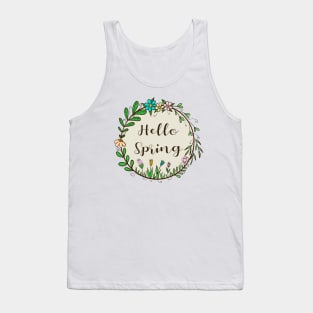 Hello spring - flowers and leaves Tank Top